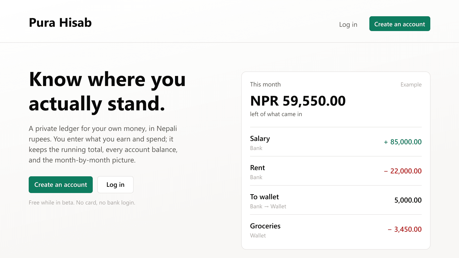 Pura Hisab, Personal Finance App